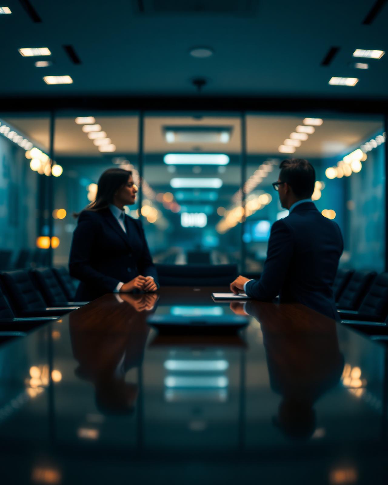 Executives in a modern boardroom